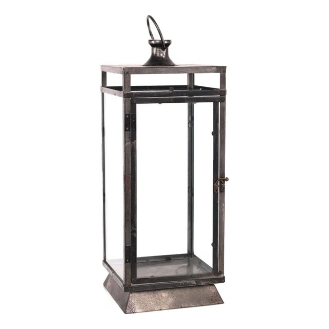 Black Metal Lantern 20.5"H For Sale