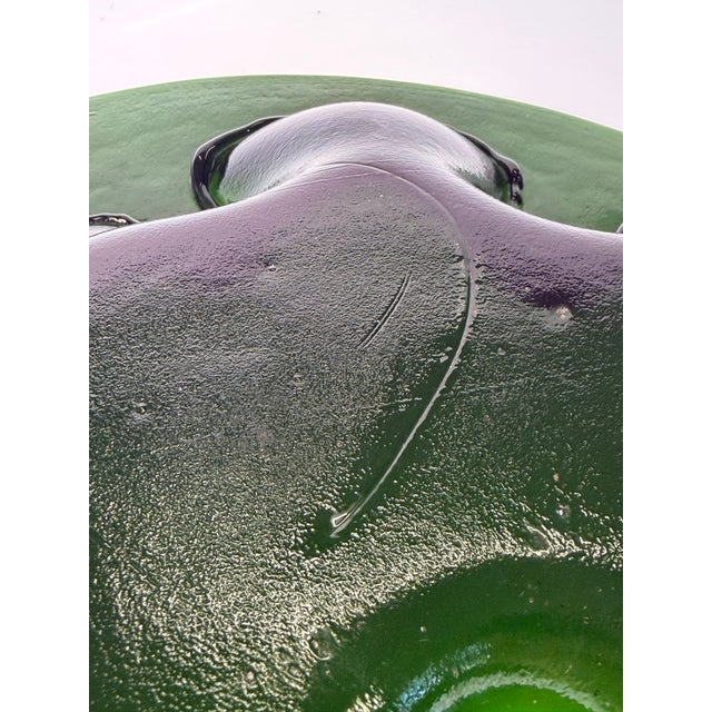 Ikebana Bowl in Green Art Glass by Michael Bang for Holmegaard, Denmark, 1975 For Sale - Image 9 of 10