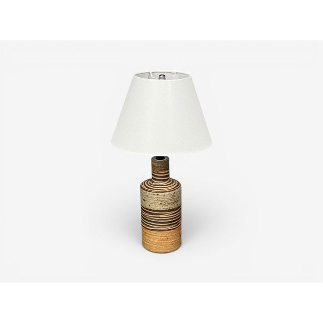 1950s Tue Poulsen, Table Lamp, Beige Stoneware, Denmark For Sale - Image 4 of 9