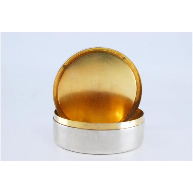 Silver Box with Enameled Image on the Lid with Deer in the Ice For Sale - Image 4 of 11