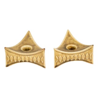 Mid Century Modern Candlestick Holders Set 2 Quistgaard Relief Kronjyden Danish For Sale