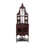 Handmade Hand Carved Display Cabinet With Mirror & Tile | Solid Teak Wood Storage Cabinet | Vintage Corner Indian Display Mirror For Sale