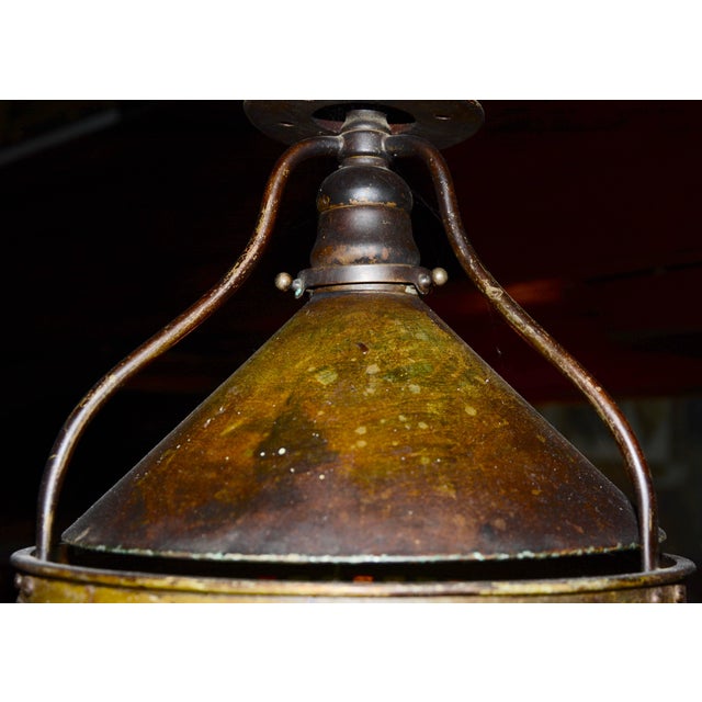 1920s I. P. Frink Stained Glass Hanging Light Fixtures For Sale - Image 5 of 13