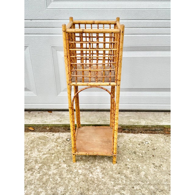 Vintage Tortoise Bamboo Plant Stand For Sale - Image 11 of 11