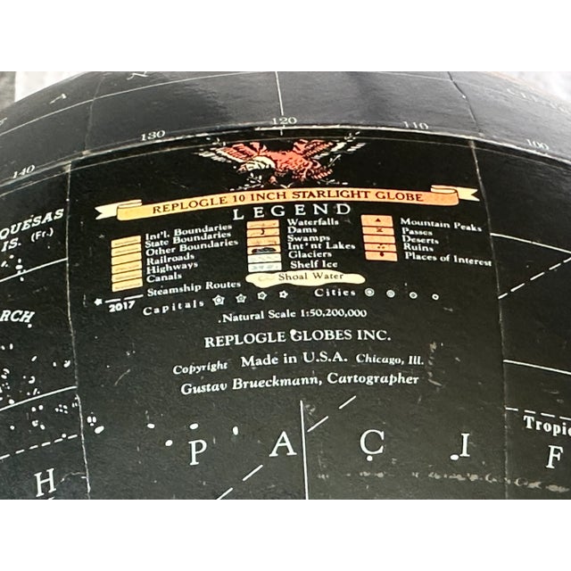 Replogle Black Ocean Starlight World Globe | Chairish
