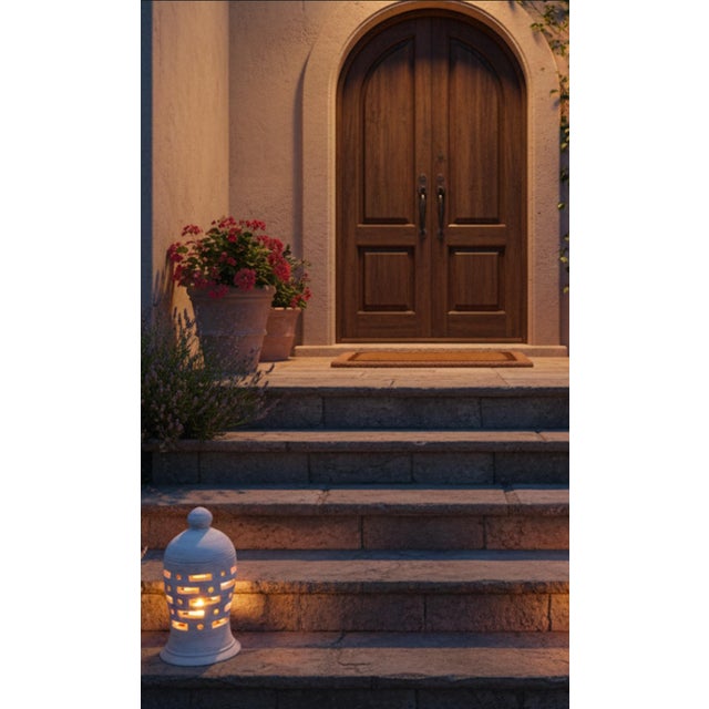 2020s Hand-Painted Tunisian Terracotta Lantern For Sale - Image 5 of 7