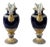 Pair of antique German Meissen porcelain vases designed by August Leuteritz, decorated with snake handles, cobalt blue...