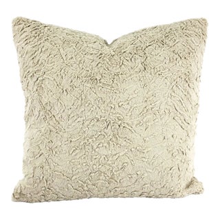 Solid Gray Faux Fur Pillow Cover For Sale