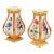 19th Century Feuillet French Paris Porcelain Vases With Flowers- Set of 2 For Sale