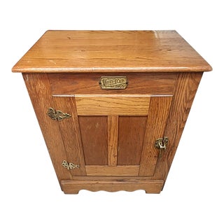 Vintage White Clad Replica Ice Box Nightstand For Sale