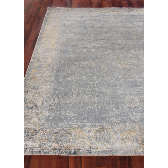Newport Silver/Ivory Hand loom Bamboo/Silk Area Rug - 8'x10' For Sale In Los Angeles - Image 6 of 8