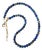 Lapis Beaded Necklace With Gold Tone Adjustable Glass For Sale