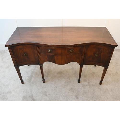 Sheraton Mahogany Serpentine Server Buffet, 1910s For Sale - Image 3 of 13