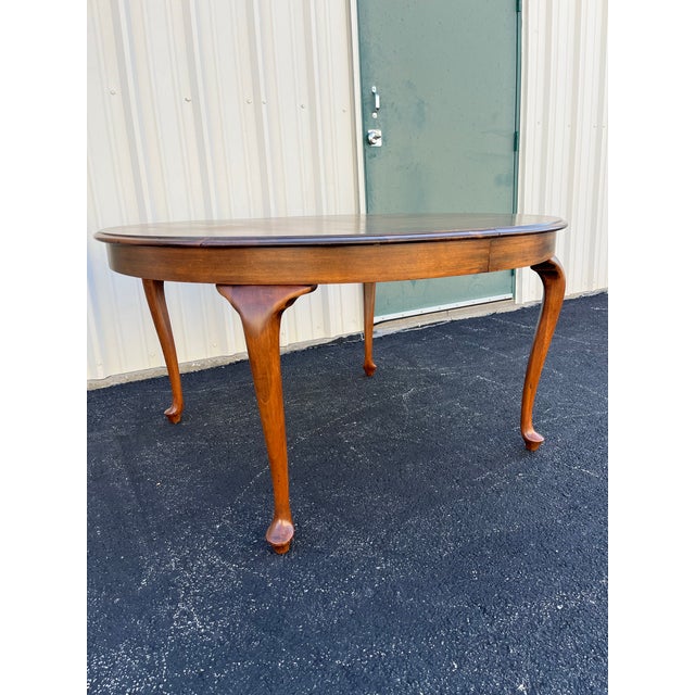 Early 20th C. Large Round Oak Farmhouse Dining Table For Sale - Image 4 of 12