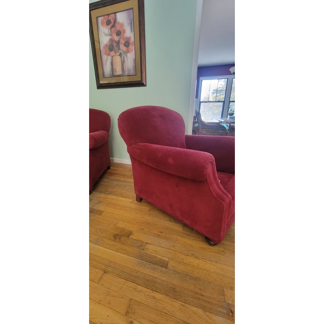 Late 20th Century Pair of Brunschwig and Fils Saratoga Collection Club Chairs and Matching Ottoman For Sale - Image 9 of 11