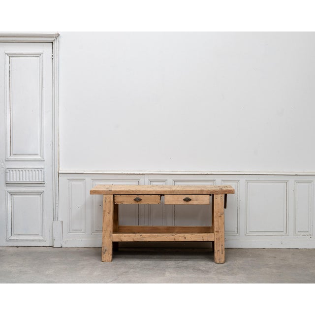 Antique Workbench in Fir Wood, 1940 For Sale - Image 16 of 16