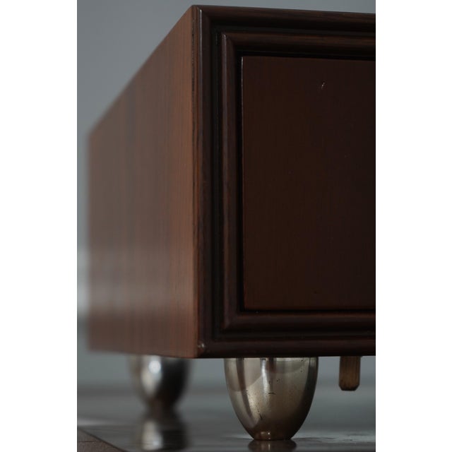 Art Deco Style Walnut & Chrome Dressing Mirror For Sale - Image 10 of 14