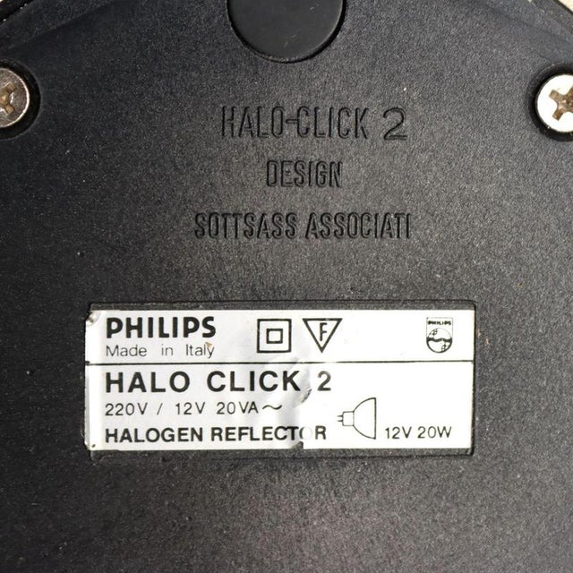 Halo Click 2 Table Lamp attributed to Ettore Sottsass for Philips, 1980s For Sale - Image 11 of 12