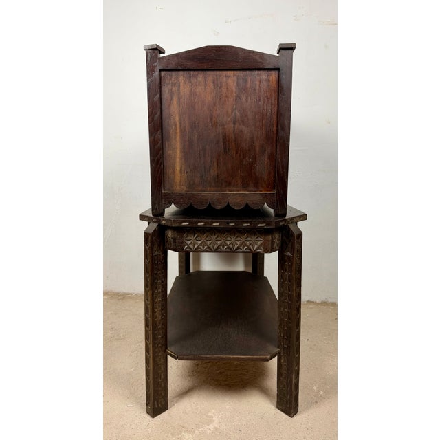 1930s Spanish Carved Oak Bargueño on Stand, 1930 For Sale - Image 5 of 12