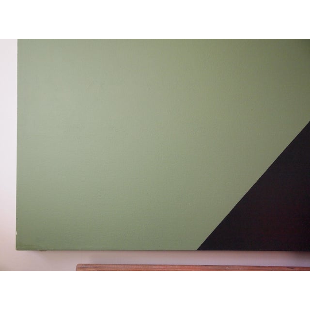 1990s Original Murry Handler Hard-Edge Abstract Painting 60x60" Oil / Canvas, Large-Scale Square, Multicolor Modern Art For Sale - Image 4 of 10