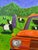 2020s Hand Embellished Limited Edition Giclee of Old Truck and Belted Galloway Cows For Sale - Image 5 of 8