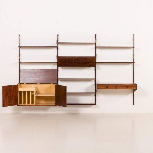 Rosewood Wall Unit with Desk by Hansen and Guldborg, Denmark, 1960s For Sale - Image 4 of 18