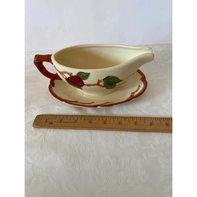 Ceramic Franciscan Gravy Boat With Attached Plate Vintage Excellent Condition For Sale - Image 7 of 10