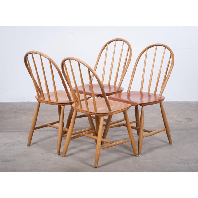 Vintage Dining Chairs in Teak and Beech by Erik Ole Jørgensen, 1960s, Set of 4 For Sale - Image 3 of 8