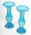Napoleon III Blue Opaline Vases with Gold Accents, 1800s, Set of 2 For Sale - Image 5 of 6