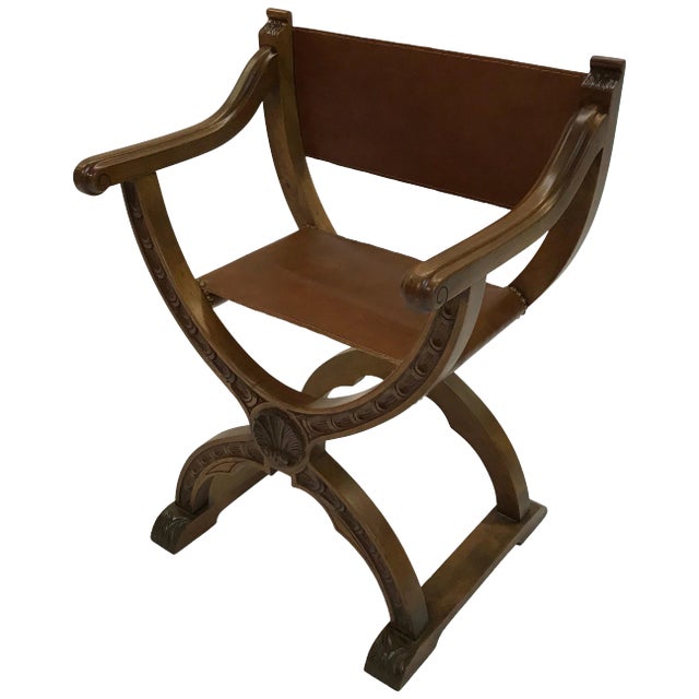 Vintage Mid Century Craftsman Campaign Prayer Chair For Sale