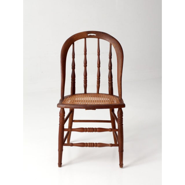 Antique Windsor Bow Back Chair With Cane Seat For Sale - Image 12 of 17