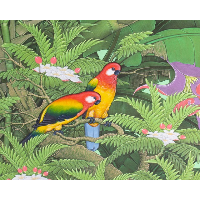Textile Painting of a Tropical Scene by W. Kuparyadi For Sale - Image 7 of 8