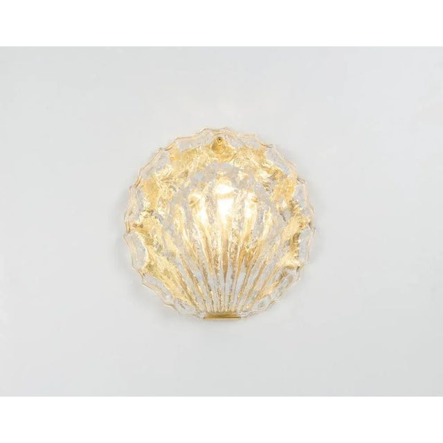 Murano Glass Shell Wall Light attributed to Limburg, Germany, 1970s For Sale - Image 6 of 11