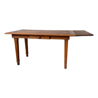Vintage Oak Farm Table with Extension, 1950 For Sale