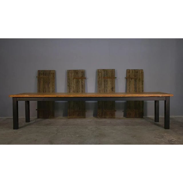 Wood Long Table in Brushed Fir, 1970 For Sale - Image 7 of 8