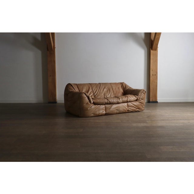 Sloop Sofa in Cognac Leather by Michel Ducaroy for Ligne Roset, 1970s For Sale - Image 17 of 17