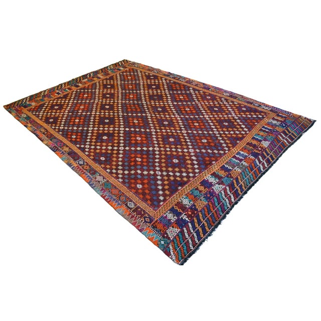 Offered a antique large size nomad rug made on 1960's Dimensions: 83" x 163,8" Excluding fringe Material : Wooll - goat...