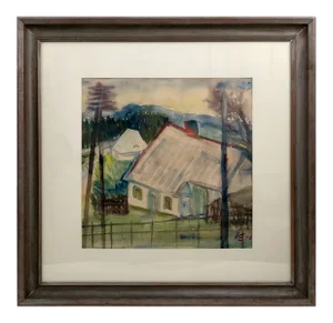 Axl Leskoschek, Mid-Century Water Color with Original Frame, 1946