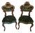 Mid-Century Pelham, Shell & Leckie Victorian Revival Tufted Green Velvet Chairs - A Pair For Sale