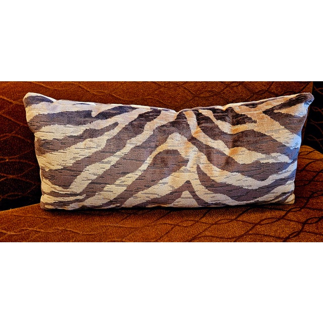 Contemporary Gerald Charles Tolomeo Scalamandre Tiger Velvet Olbong Throw Pillow For Sale - Image 3 of 3