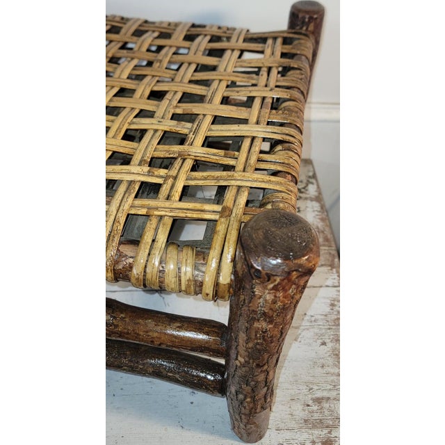 Rustic 1940s Old Hickory Ottoman For Sale - Image 3 of 6
