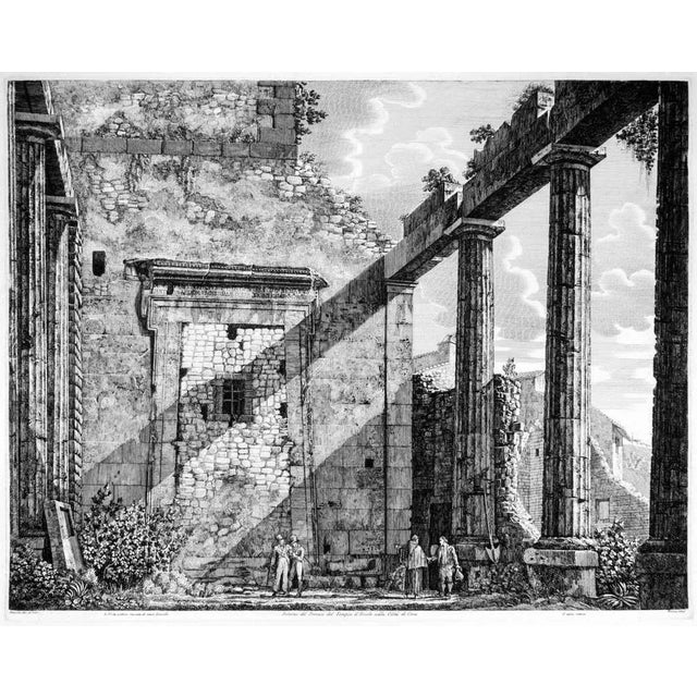 Pronao Interior or the Temple or Hercules in the city or Cora is an original etching by Luigi Rossini. From the collection...