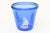 1970s Vintage Light Royal Blue Glass Ice Bucket With Sailboat and Six Round Small Cordial Glasses For Sale - Image 5 of 11