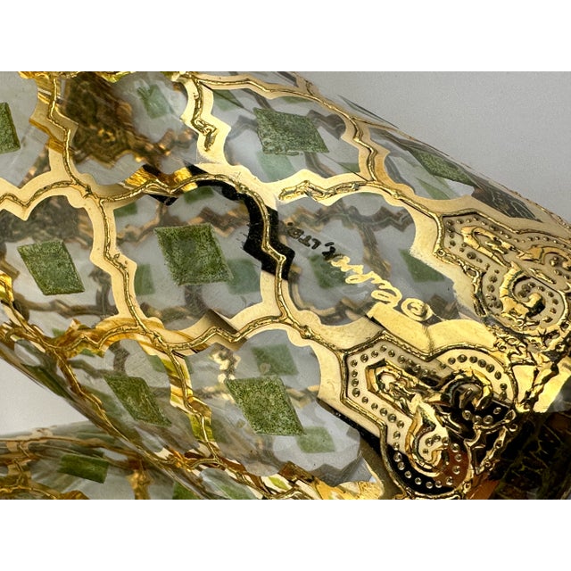 Vintage Mid Century Culver Gold and Green Moroccan Highball Glasses, Set of 12 For Sale - Image 14 of 14