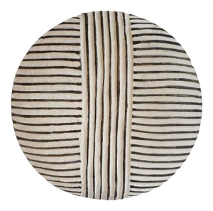 Vintage Round Black & White African Zulu Shield Wall Object