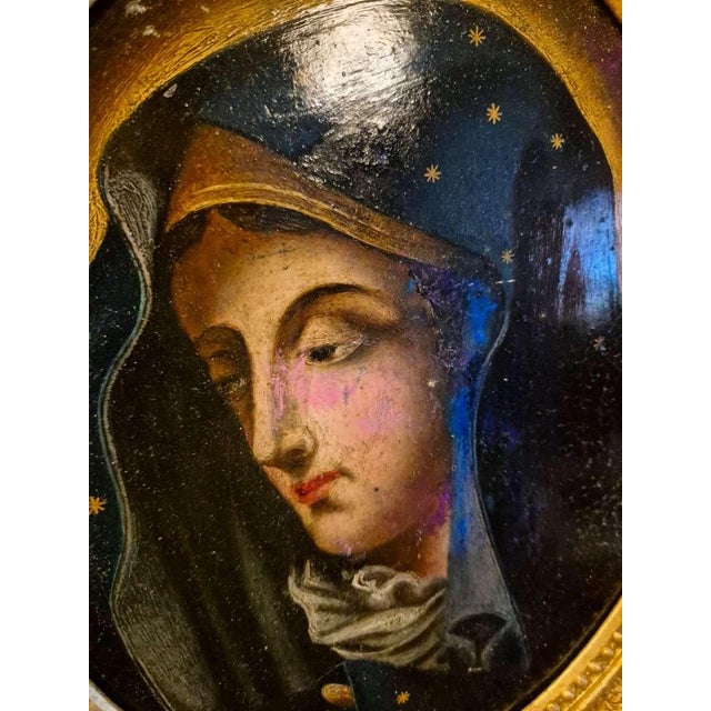 Early 18th Century Virgin in Prayer, Italian School, Oil on Copper, Early 18th Century. For Sale - Image 5 of 12