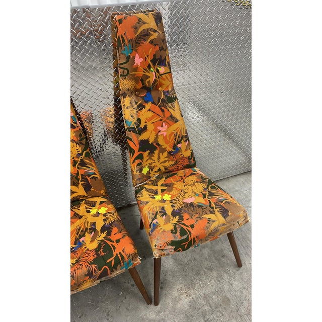 Wood 1960s Attributed to Adrian Pearsall High Back Slim-Jim Chairs Model 2051c for Craft Associates Set of 5 For Sale - Image 7 of 11