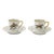 Pair Vintage Hertel Jacobs Equestrian Jockey Porcelain Demitasse Cups & Saucers For Sale