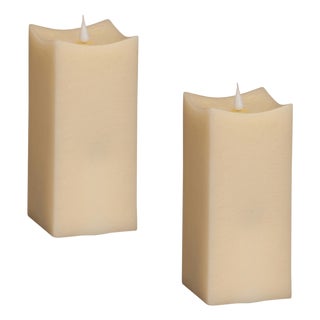 Simplux LED Squared Candle with Moving Flame and Remote (Set of 2) For Sale