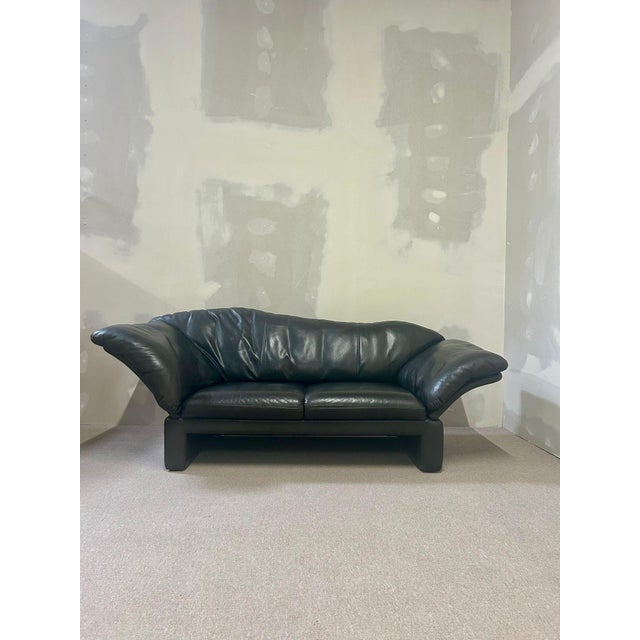Black Vintage Three-Seater Sofa in Leather from Brühl Prelude, 1990s For Sale - Image 8 of 14